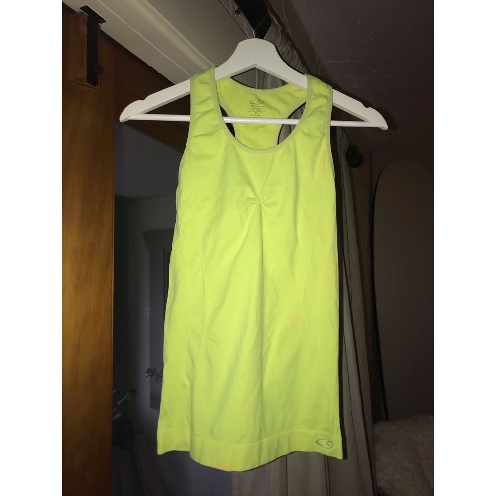 Neon Yellow Sleeveless Champion Workout Top - Picture 4 of 7